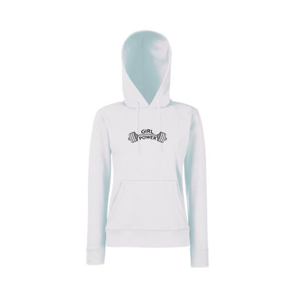 Women Hoodies Girl Power White