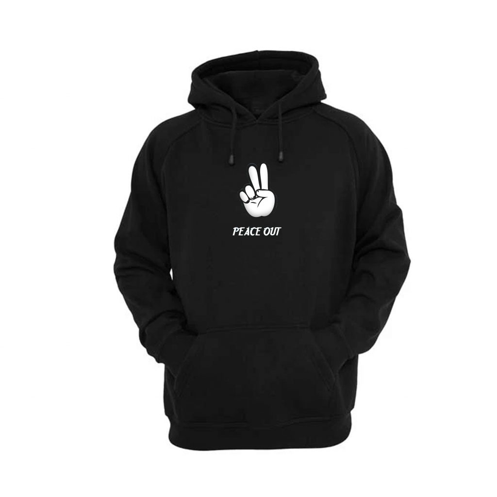 Men Hoodies Peace Black