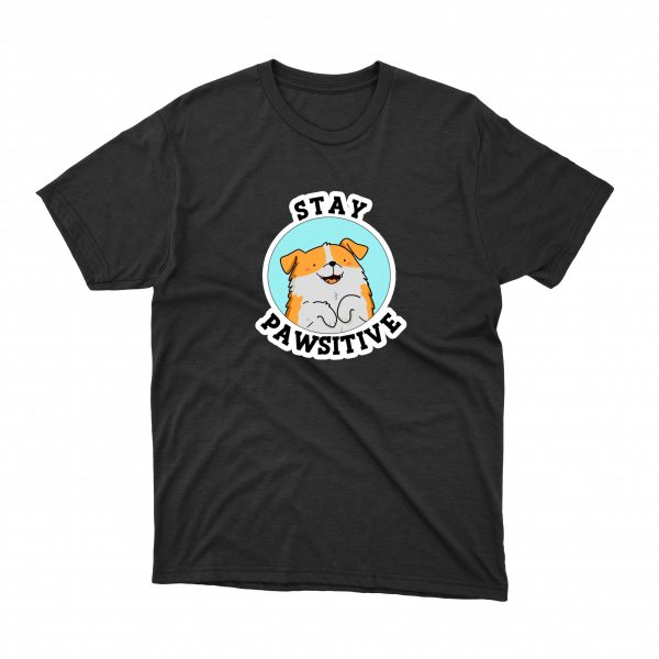 Stay Pawsitive T - Shirt Black