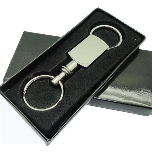 Double Sided Open Metal Keychain