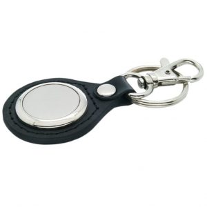 Round Leather Keychain