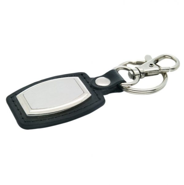 Leather Metal Finish Keychain