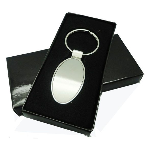 Metallic Oval Shaped Keychain