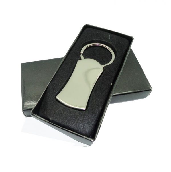 Metal keychain shiny chrome finish